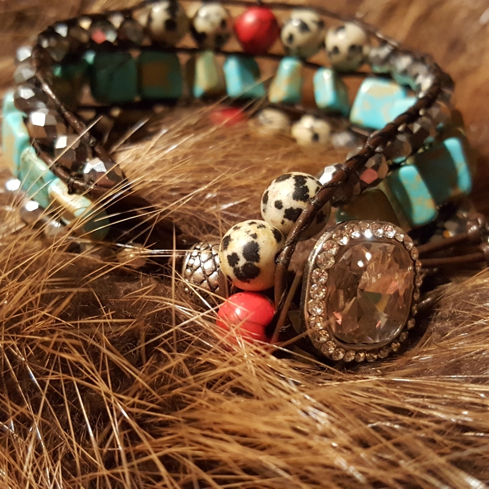 Beaded wrap bracelet